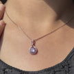 Embrace White Diamond 925 Silver Rose Gold Pendant Necklace