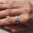 Silver Heart Diamond Ring on Hand