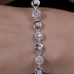 Pink Halo Diamond Adjustable Silver Bracelet for Women