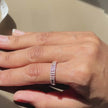 Rose Gold Diamond Band Ring on Hand