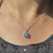 Round Cut Blue Stone 925 Silver Pendant Necklace