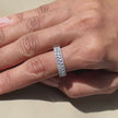 White Diamond Sterling Silver Ring on Hand