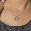 flower design diamond 925 silver rose gold pendant chain