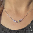 Multicolour Diamond 925 Sterling Silver Pendant Necklace for Women