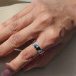 Modern Silver Band Ring on Hand