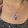 Floral Cushion Cut White Diamond CZ 925 Sterling Silver Pendant Necklace for Women