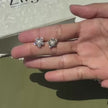 Pearl Bloom Diamond Flower Gold Stud Earrings