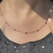 Diamond Drop Wave 925 Silver Rose Gold Pendant Necklace