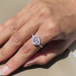Pink Stone Silver Ring on Hand