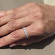 Simple Diamond Silver Ring on Hand