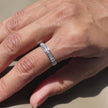 Silver Eternal Spark Diamond Band Ring on Hand