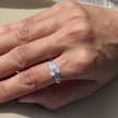 Silver Round Diamond Ring on Hand