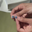 Blue gemstone 925 sterling silver stud earrings for women