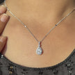 pure drop white diamond 925 silver pendant chain
