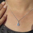 Sky Drop Halo Diamond 925 Silver Pendant Necklace for Women