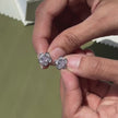 Pink Stone Flower Shape Stud Earrings