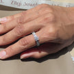 Diamond Layered Silver Ring on Hand
