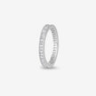 Simple Diamond Silver Ring on Hand