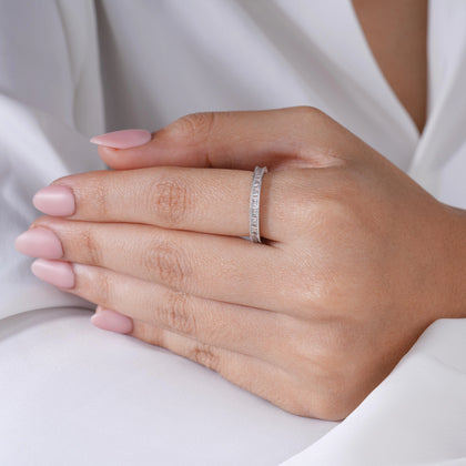 Elegant Diamond CZ Silver Ring