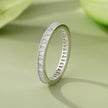 Simple Diamond Silver Ring on Hand